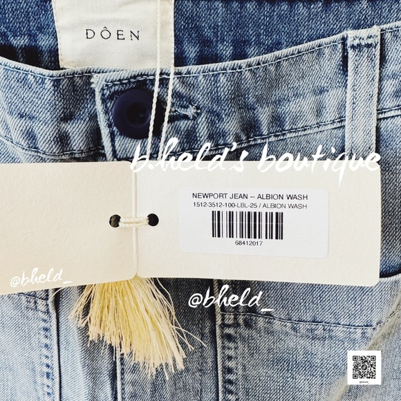 Dôen Newport Jean in Albion Wash Blue Denim Size 25 Brand New NWT - Picture 7 of 14